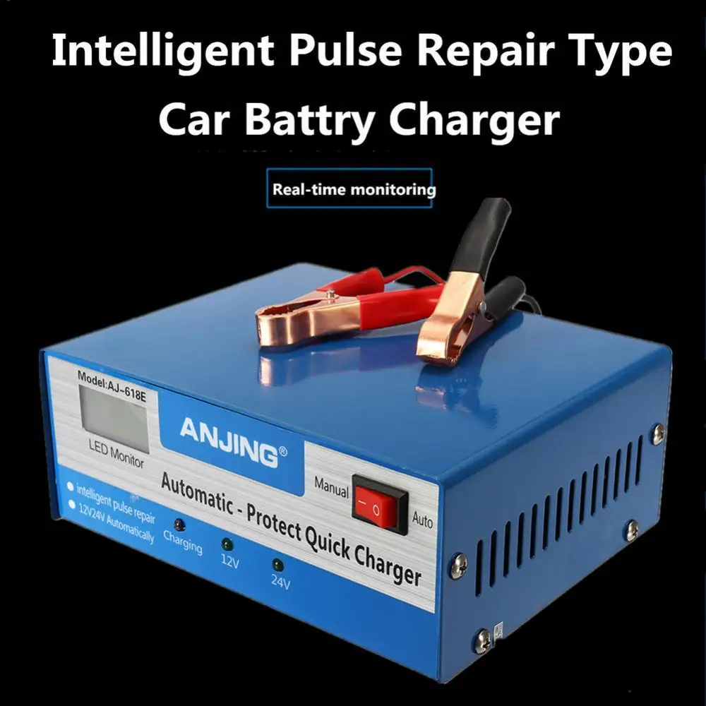Wholesales 12/24V Automatic Intelligent Pulse Repair Car Motorcycle Power Battery Charger
Wholesales 12/24V Automatic Intelligent Pulse Repair Car Motorcycle Power Battery Charger
