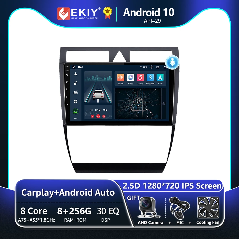 EKIY T8 8G 256G For Audi A6 C5 1997 - 2004 S6 2 1999 - 2004 Car Radio Multimedia System Navigation GPS Android Auto No 2 Din DVD
EKIY T8 8G 256G For Audi A6 C5 1997 - 2004 S6 2 1999 - 2004 Car Radio Multimedia System Navigation GPS Android Auto No 2 Din DVD