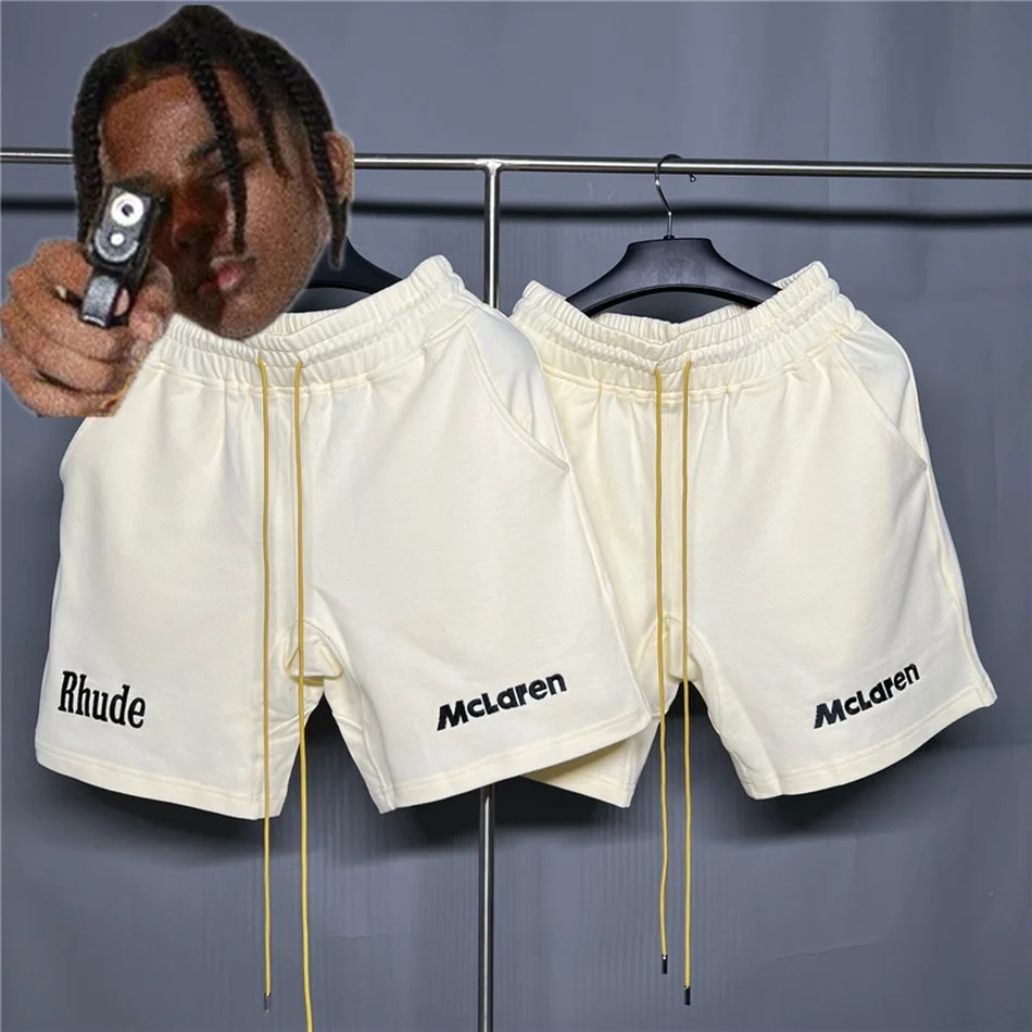 Apricot Embroidery Rhude Logo Shorts Men Women Yellow Drawstring Rhude Breeches Heavy Fabric
Apricot Embroidery Rhude Logo Shorts Men Women Yellow Drawstring Rhude Breeches Heavy Fabric