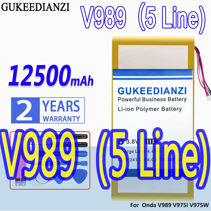 High Capacity GUKEEDIANZI Battery V989 (5 Line) 12500mAh for Onda V975W V975I V989 Tablet PC 5-Wire Plug 9.7 inch Batteries
High Capacity GUKEEDIANZI Battery V989 (5 Line) 12500mAh for Onda V975W V975I V989 Tablet PC 5-Wire Plug 9.7 inch Batteries