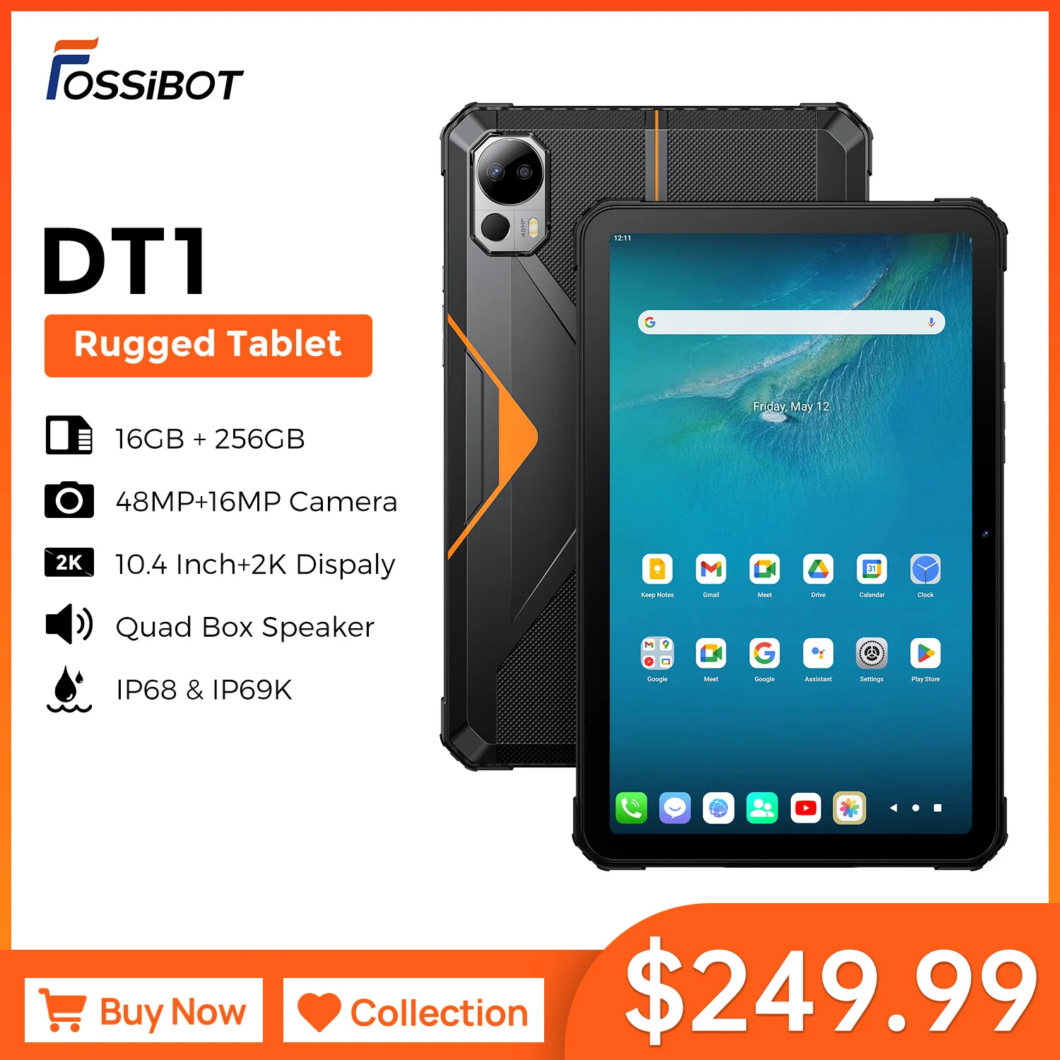 Прочный планшет FOSSiBOT DT1, 11000 мАч, экран 10,4 дюйма FHD 2K, 8 ГБ + 256 ГБ, Android 13, камера 48 МП, заряженные планшеты 18 Вт
Прочный планшет FOSSiBOT DT1, 11000 мАч, экран 10,4 дюйма FHD 2K, 8 ГБ + 256 ГБ, Android 13, камера 48 МП, заряженные планшеты 18 Вт