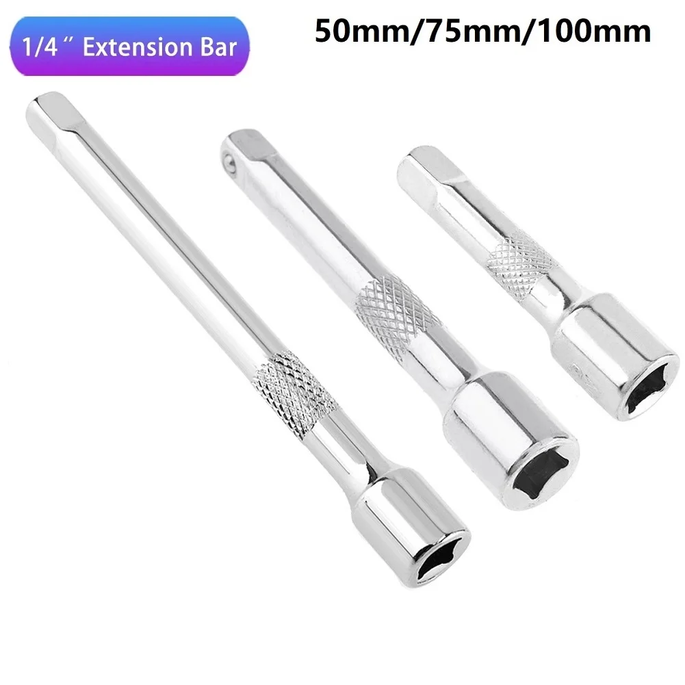 1PC Extender Bar 50/75/100mm 1/4 Inch Chromed Steel Extension Bar Ratchet Socket Wrench Adapter Extension Sleeve Wrench
1PC Extender Bar 50/75/100mm 1/4 Inch Chromed Steel Extension Bar Ratchet Socket Wrench Adapter Extension Sleeve Wrench