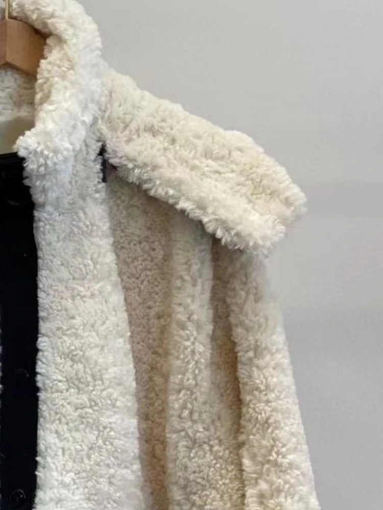 2022 Autumn and Winter New Women Jacket Imitation Lamb Wool Black and White Loose Hooded Short Thick Coat
2022 Autumn and Winter New Women Jacket Imitation Lamb Wool Black and White Loose Hooded Short Thick Coat