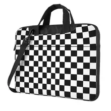 White And Black Checkerboard Laptop Sleeve Bag Gray For Macbook Air 13 14 15 Notebook Pouch Shockproof Funny Computer Case