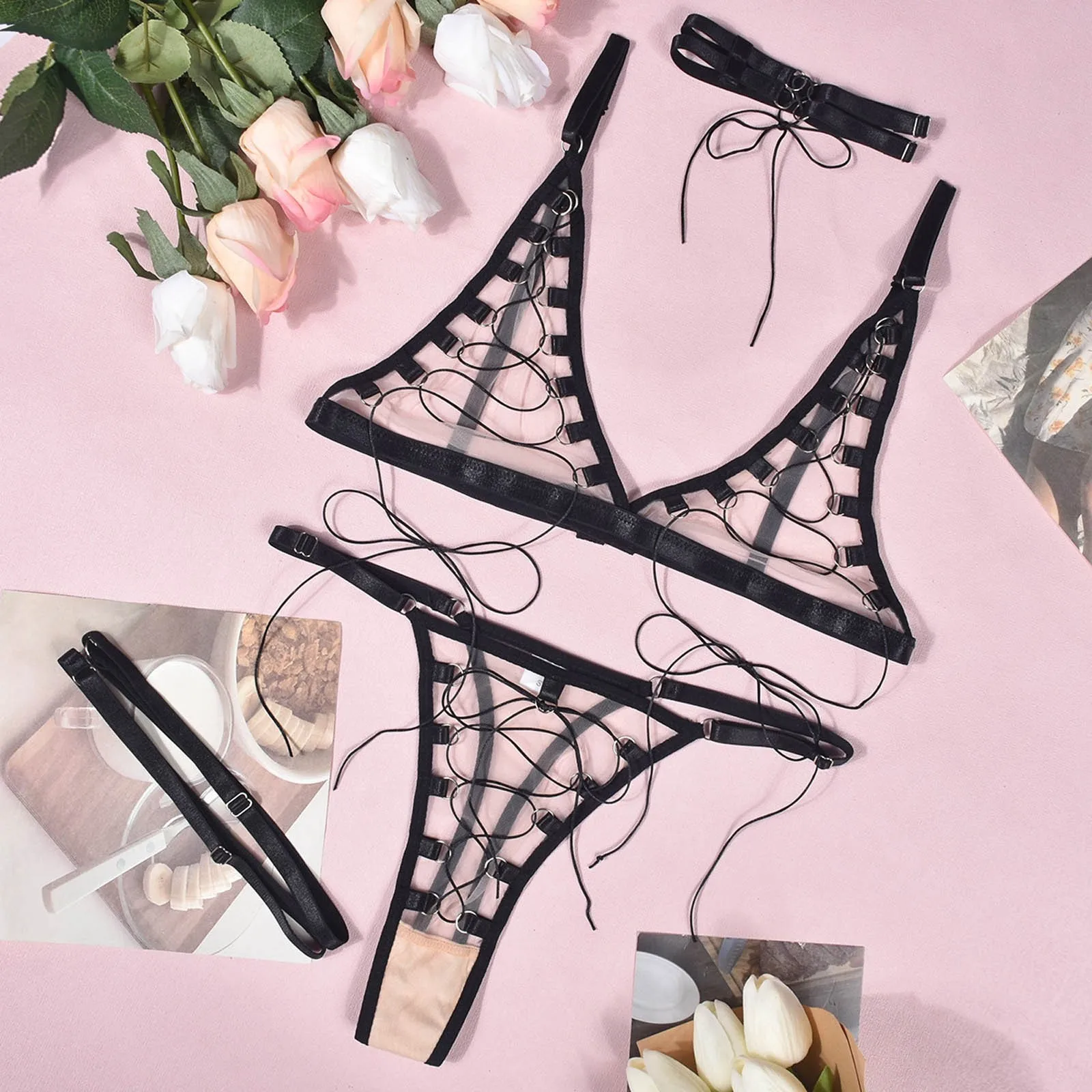 Women's Sexy See Through Bandage Show Jumpsuit Femme Pajamas Hot Erotic Lingerie See Through Sexi Exotic Apparel Femme Lenceria
Women's Sexy See Through Bandage Show Jumpsuit Femme Pajamas Hot Erotic Lingerie See Through Sexi Exotic Apparel Femme Lenceria