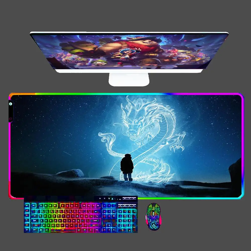 Chinese dragon RGB Mouse pad professional eSports game players Speed Lock Edge Rubber Desk LED Mousepad Keyboard Accessories Mat
Chinese dragon RGB Mouse pad professional eSports game players Speed Lock Edge Rubber Desk LED Mousepad Keyboard Accessories Mat