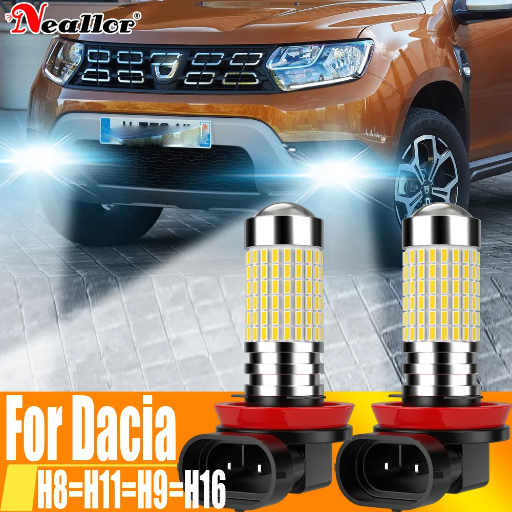 

2x H11 H8 светодиодные противотуманные лампы Canbus H16 H9 автомобильные лампы 6000K диодные ходовые огни 12 В 55 Вт для Dacia Duster Sandero Logan