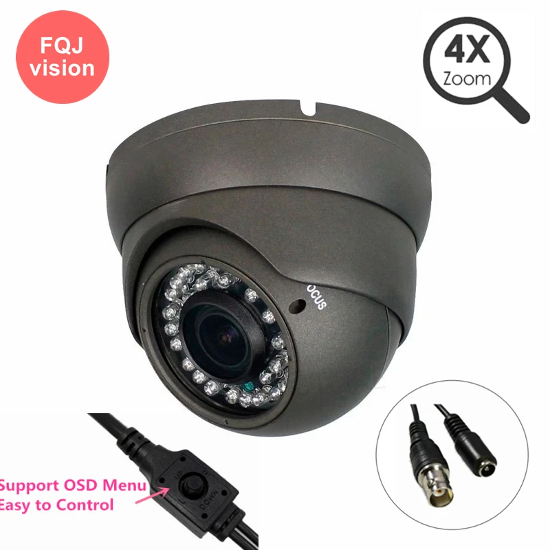

5MP Varifocal Indoor AHD Surveillance CCTV Camera Home Security 4xZoom Manual Lens High Resolution BNC Analog Dome Camera 30M IR