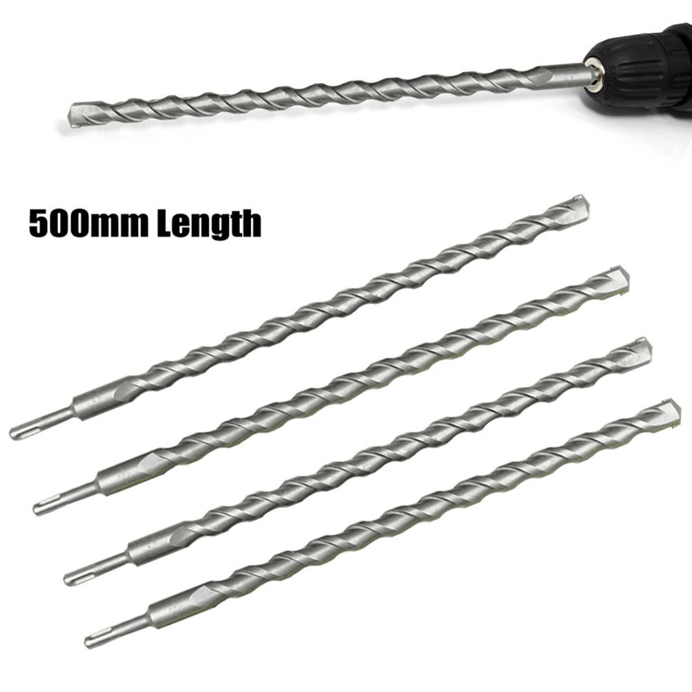 

1 Pc Impact Drill Bit 500mm Carbide Steel 10/12/14/16mm Head SDS PLUS Shank For Masonry Concrete Drilling Power Tool Parts