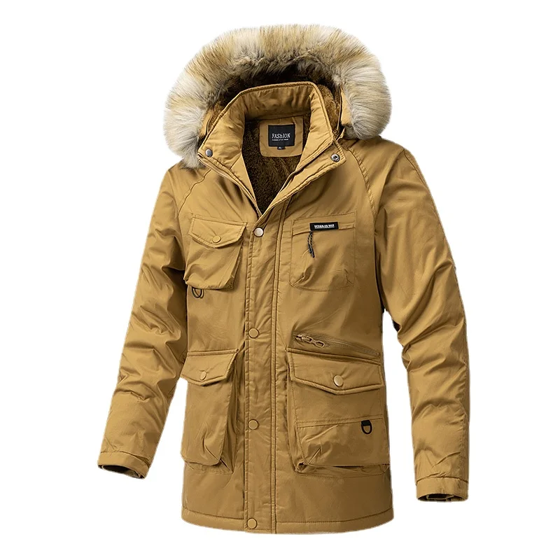 Autumn Winter Men Windproof Plush Hooded Cargo Jackets Men Warmful Thick Clothes Multiple Pockets Men's Jackets Detachable Hat
Autumn Winter Men Windproof Plush Hooded Cargo Jackets Men Warmful Thick Clothes Multiple Pockets Men's Jackets Detachable Hat