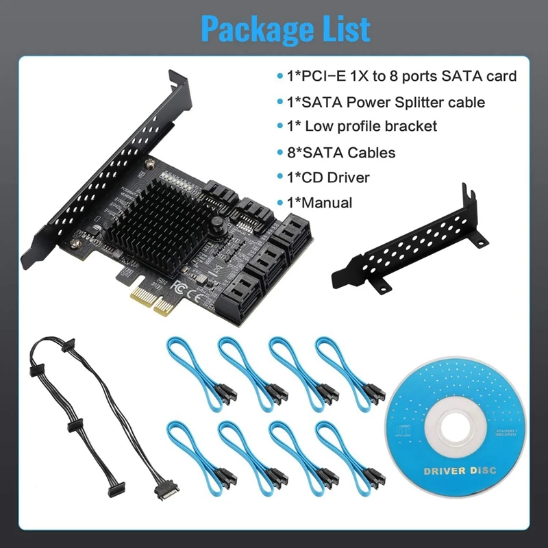 2X PCIE SATA карта 8 портов 6 Гбит/с 3 0 Pcie к Плата расширения контроллера Upport устройства
