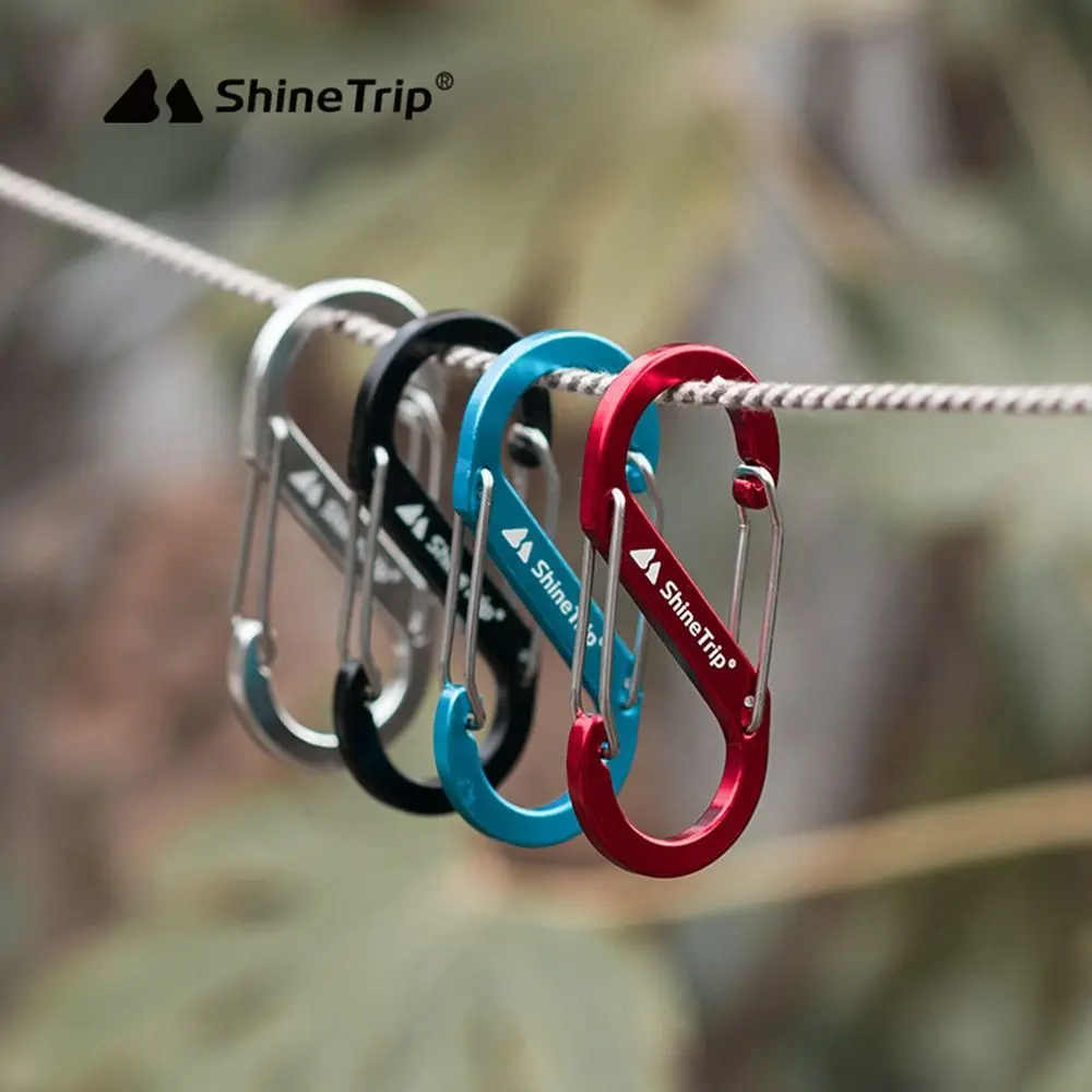 

Aluminum Alloy With Lock Outdoor Tool Mini Keychain Hook Camping Backpack Buckles S Type Carabiner Anti-Theft Buckle