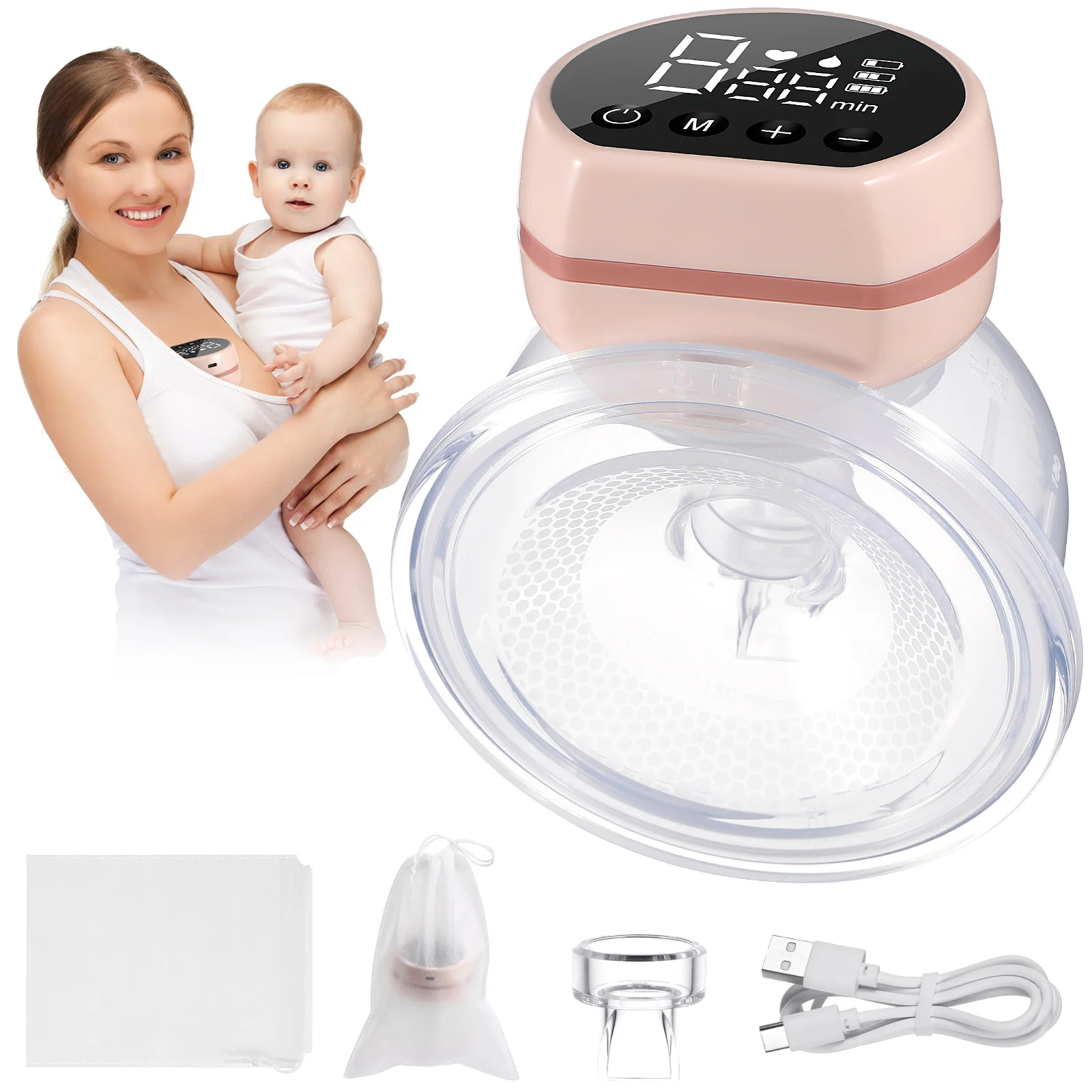 Portable Electric Breast Pump Hands Free Breastfeeding Pump Milk Pumping Machine
Portable Electric Breast Pump Hands Free Breastfeeding Pump Milk Pumping Machine