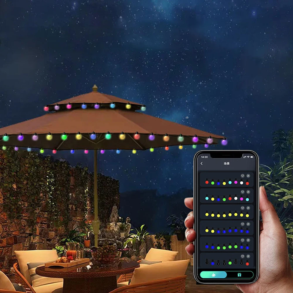 LED RGB Bulb Curtain Lights Bluetooth-Compatible Indoor Outdoor Decorative Lights Ornament Bulb Modeling Lamp for Christmas Tree
LED RGB Bulb Curtain Lights Bluetooth-Compatible Indoor Outdoor Decorative Lights Ornament Bulb Modeling Lamp for Christmas Tree