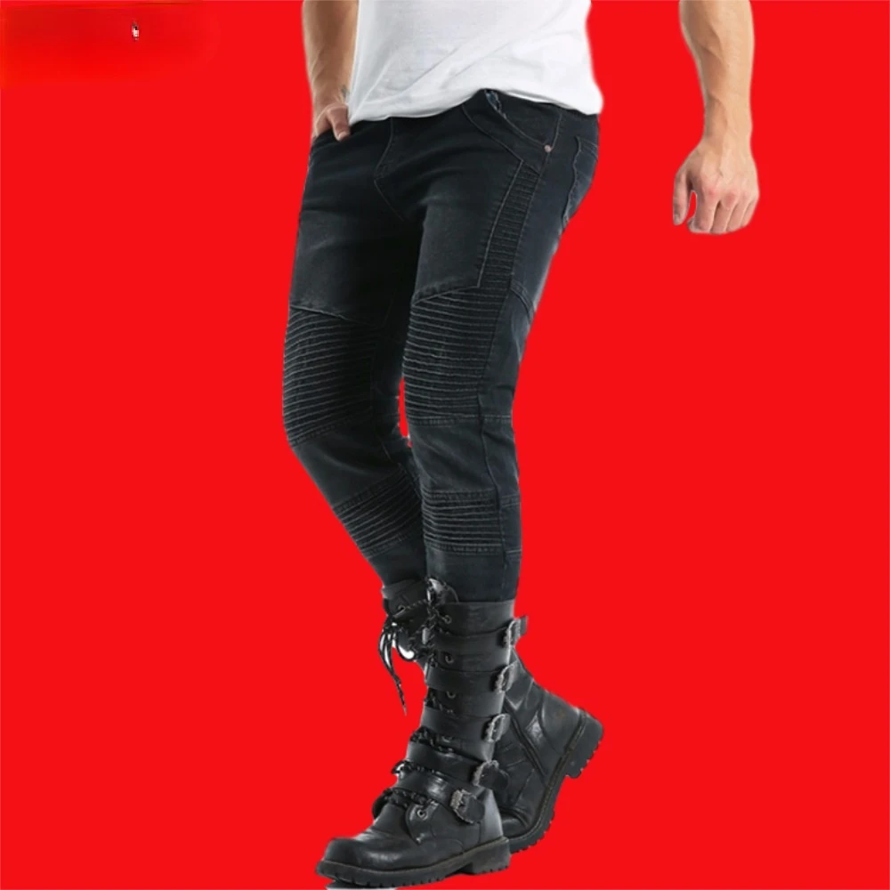 Stitching Jeans Men's Skin-tight Washed Slim-fit Three-dimensional Pleated High-elastic Solid Color Small Feet Black
Stitching Jeans Men's Skin-tight Washed Slim-fit Three-dimensional Pleated High-elastic Solid Color Small Feet Black