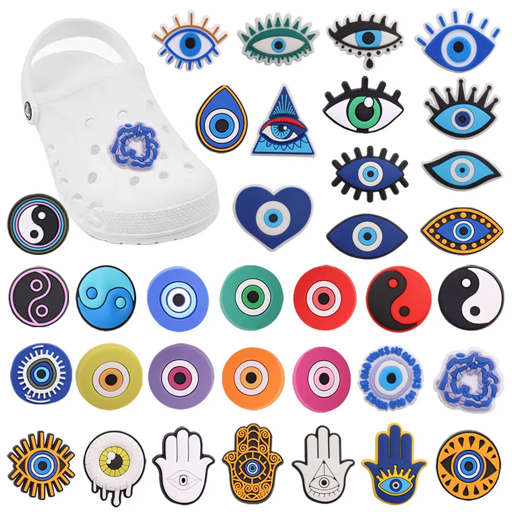 Single Sale 1pcs PVC Shoe Charms Funny Blue Eyeballs Tai Chi Diagram Slipper Accessories Shoe Ornament For Child Croc Jibz Gift
Single Sale 1pcs PVC Shoe Charms Funny Blue Eyeballs Tai Chi Diagram Slipper Accessories Shoe Ornament For Child Croc Jibz Gift