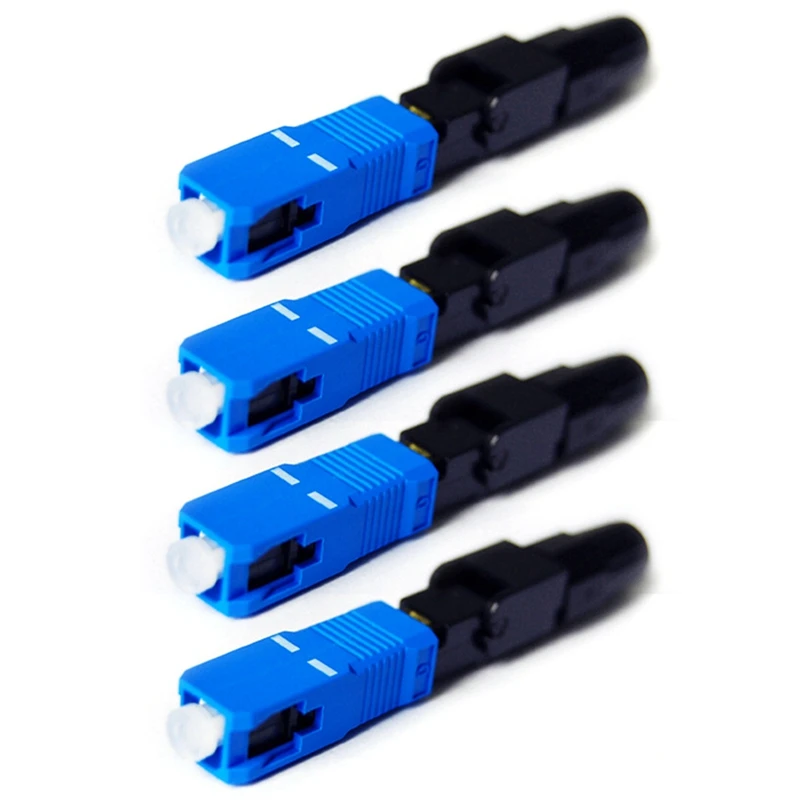 

100Pcs Embedded SC Fiber Optic Fast Connector FTTH Single-Mode Fiber SC Fast Connector SC Adapter On-Site Assembly