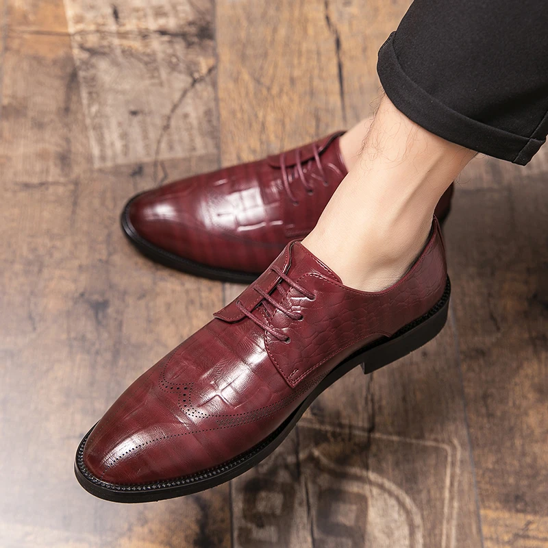 Mens Dress Shoes Men Wedding Fashion Office Footwear Lace-up Patent Leather Casual Shoes Man Formal Brand Adulto Oxfords Brogue
Mens Dress Shoes Men Wedding Fashion Office Footwear Lace-up Patent Leather Casual Shoes Man Formal Brand Adulto Oxfords Brogue
