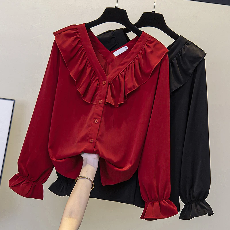 Red Black V-Neck Long Sleeved Spring Autumn Top Shirts Fashion Blouses 2022 Cheap Vintage Clothes For Women Female Clothing
Red Black V-Neck Long Sleeved Spring Autumn Top Shirts Fashion Blouses 2022 Cheap Vintage Clothes For Women Female Clothing