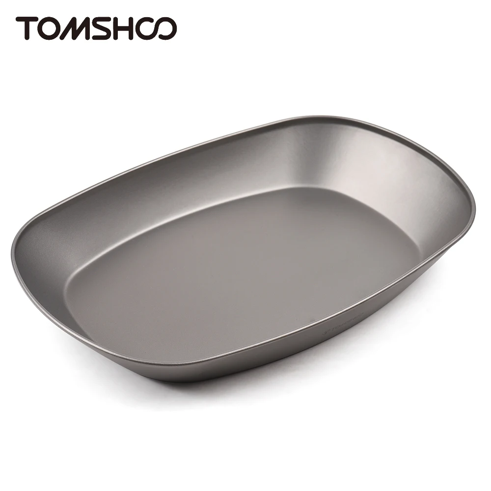 

Титановая сервировочная тарелка Tomshoo, легкий поднос для кемпинга, выпечки, барбекю, салата, макаронных изделий, закусок, печенья, дорожная посуда
