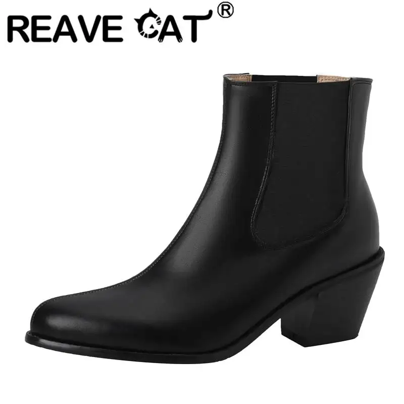REAVE CAT 2022 Brand Shoe Woman Booties Pointed Toe Block Heel 6cm Slip On Largr Size 43 44 45 46 47 Concise Daily Ladies Boots
REAVE CAT 2022 Brand Shoe Woman Booties Pointed Toe Block Heel 6cm Slip On Largr Size 43 44 45 46 47 Concise Daily Ladies Boots