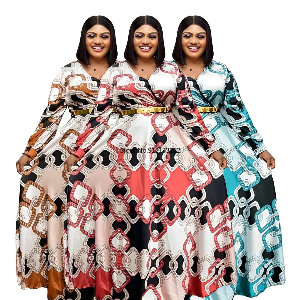 African Print Dresses Autumn African Women Long Sleeve V-neck Polyester Long Dress Maxi Dress African Dresses for Women XL-5XL
African Print Dresses Autumn African Women Long Sleeve V-neck Polyester Long Dress Maxi Dress African Dresses for Women XL-5XL