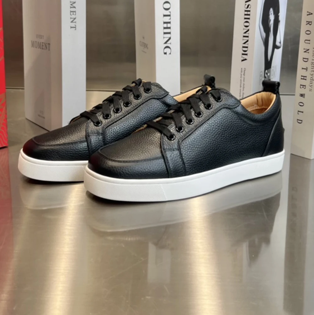 Top Quality Red Sole Womens Trendy Casual Shoes 35-48 Luxury Mens Real Leather Sneakers Designr Couple Rock Tide Shoes HJ0903
Top Quality Red Sole Womens Trendy Casual Shoes 35-48 Luxury Mens Real Leather Sneakers Designr Couple Rock Tide Shoes HJ0903