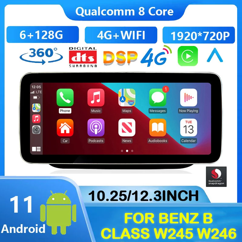 Qualcomm 6+128G Android 11 Car Video for Mercedes Benz B Class W245 W246 Auto Radio Stereo GPS CarPlay Screen Head Unit 4G BT
Qualcomm 6+128G Android 11 Car Video for Mercedes Benz B Class W245 W246 Auto Radio Stereo GPS CarPlay Screen Head Unit 4G BT