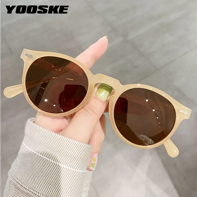 

Fashion Round Polarized Sunglasses Women Vintage Rivets Decoration Shades UV400 Goggles Men Retro Punk Dark Green Sun Glasses