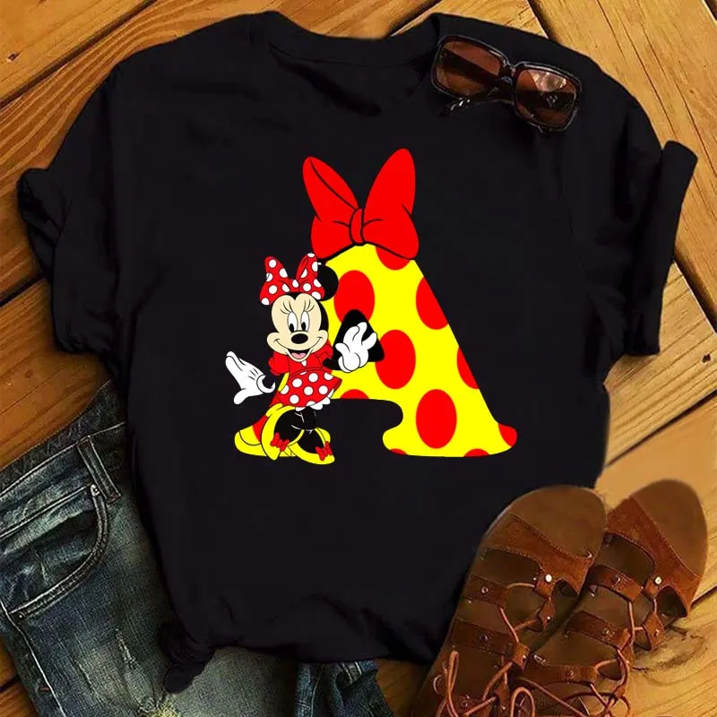 Cute Minnie Mouse Font A B C D T Shirt Fashion Disney Tshirt Custom Name Letter Combination Women's High Quality Print T-shirt
Cute Minnie Mouse Font A B C D T Shirt Fashion Disney Tshirt Custom Name Letter Combination Women's High Quality Print T-shirt