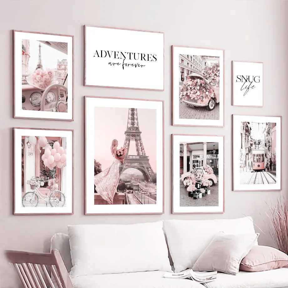 Pink Flower Paris Tower Vintage Car Bicycle Tram Art Canvas Painting Nordic Posters Prints Wall Pictures For Living Room Decor
Pink Flower Paris Tower Vintage Car Bicycle Tram Art Canvas Painting Nordic Posters Prints Wall Pictures For Living Room Decor