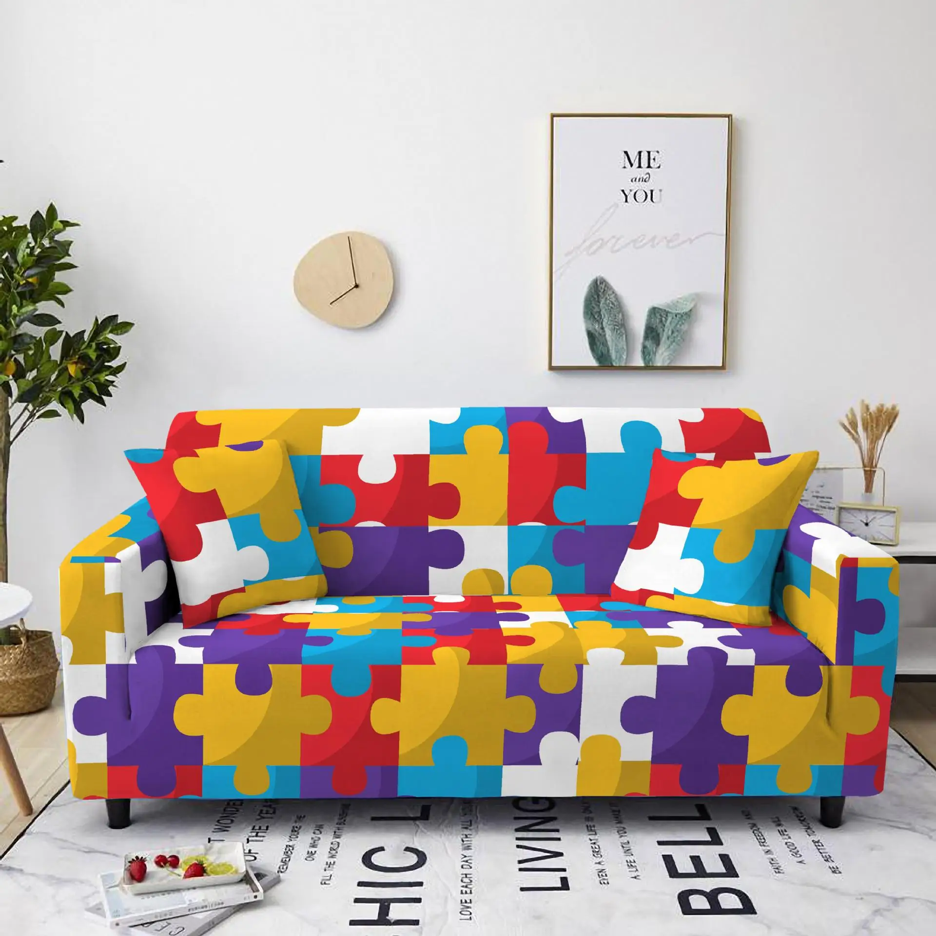 New 3D Digital Printing Elastic Sofa Cover Jigsaw Puzzle Print Sofa Covers for Living Room Sectional Sofa Cushion Cover 1PC
New 3D Digital Printing Elastic Sofa Cover Jigsaw Puzzle Print Sofa Covers for Living Room Sectional Sofa Cushion Cover 1PC
