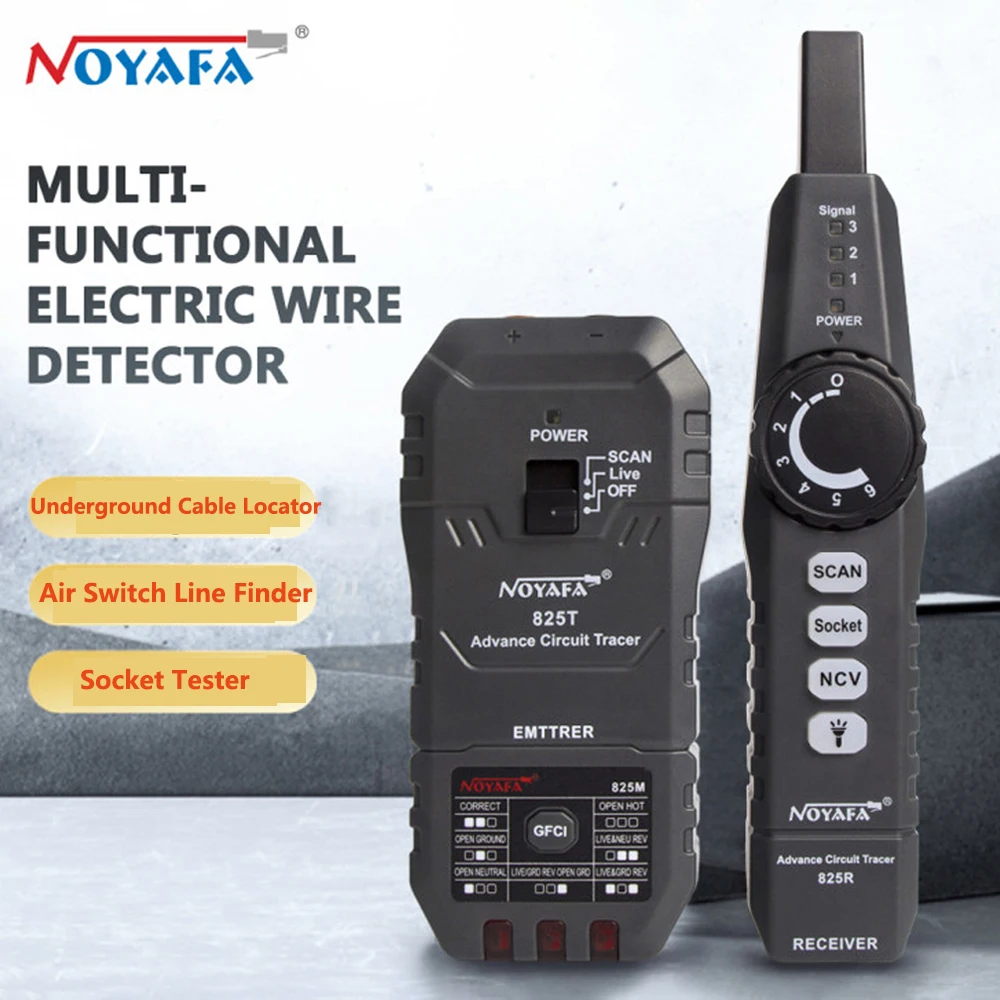 NOYAFA New NF-825 High Voltage Wire Tracker Portable Telephone Cable Locator Underground Pipe Detector Network Cable Finder tool
NOYAFA New NF-825 High Voltage Wire Tracker Portable Telephone Cable Locator Underground Pipe Detector Network Cable Finder tool