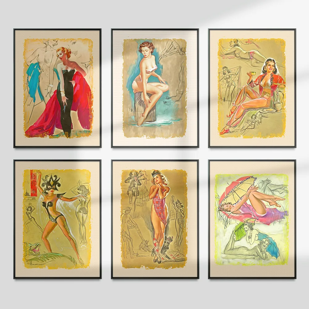 Vintage Pinup Girl Artwork Pictorial Poster Design Drawing Art Print Canvas Painting Decor Wall Picture
Vintage Pinup Girl Artwork Pictorial Poster Design Drawing Art Print Canvas Painting Decor Wall Picture