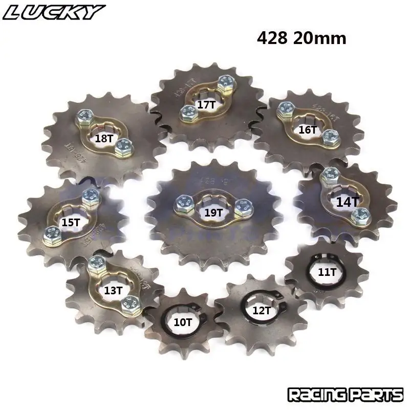 428# 20mm 10T-19T Front Engine Sprocket For KAYO BSE SSR SDG Dirt Pit Bike ATV Quad Go Kart Moped Buggy Scooter Motorcycle
428# 20mm 10T-19T Front Engine Sprocket For KAYO BSE SSR SDG Dirt Pit Bike ATV Quad Go Kart Moped Buggy Scooter Motorcycle