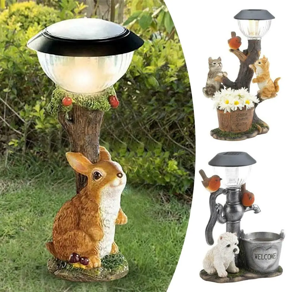 

Лампа для сада, декор ручной работы, белка, искусственное животное, искусственное украшение, Солнечная садовая статуя животного