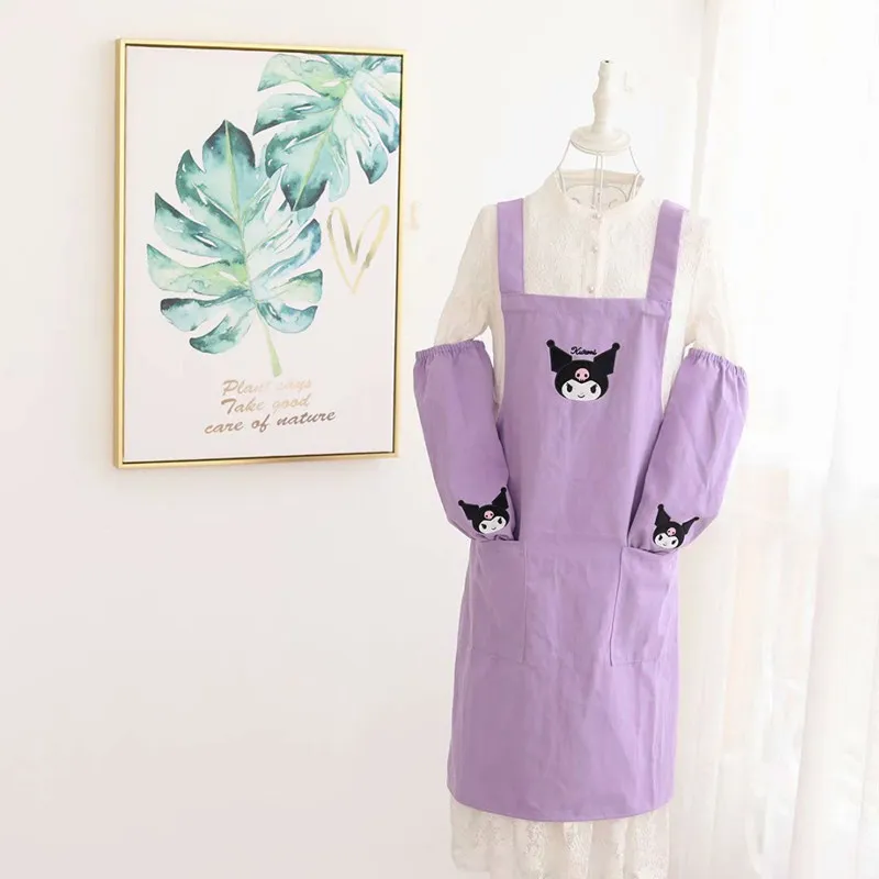 Cute Cartoon Sanrio Kuromi Apron Sleeve Two-piece Household Fabric Strap Oil-proof Kitchen Anti-smock Work Clothes Female
Cute Cartoon Sanrio Kuromi Apron Sleeve Two-piece Household Fabric Strap Oil-proof Kitchen Anti-smock Work Clothes Female