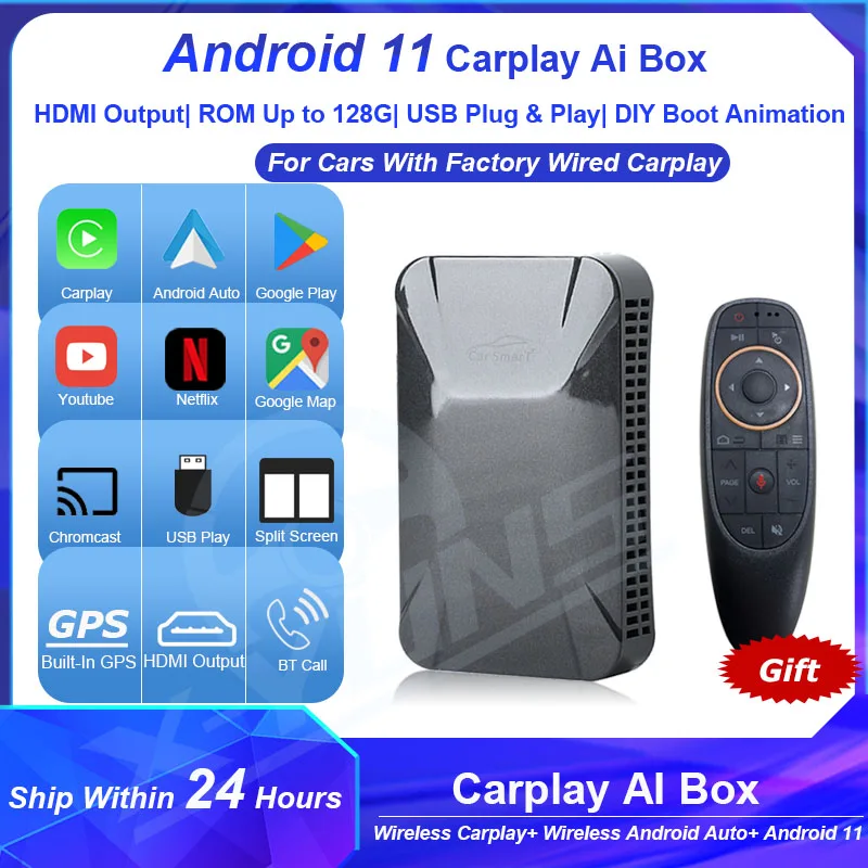 2022 Wireless Carplay Ai Box Car Box Android Auto Multimedia Apple Car Play Youtube Netflix For Nissan Audi Volvo Ford Benz VW
2022 Wireless Carplay Ai Box Car Box Android Auto Multimedia Apple Car Play Youtube Netflix For Nissan Audi Volvo Ford Benz VW