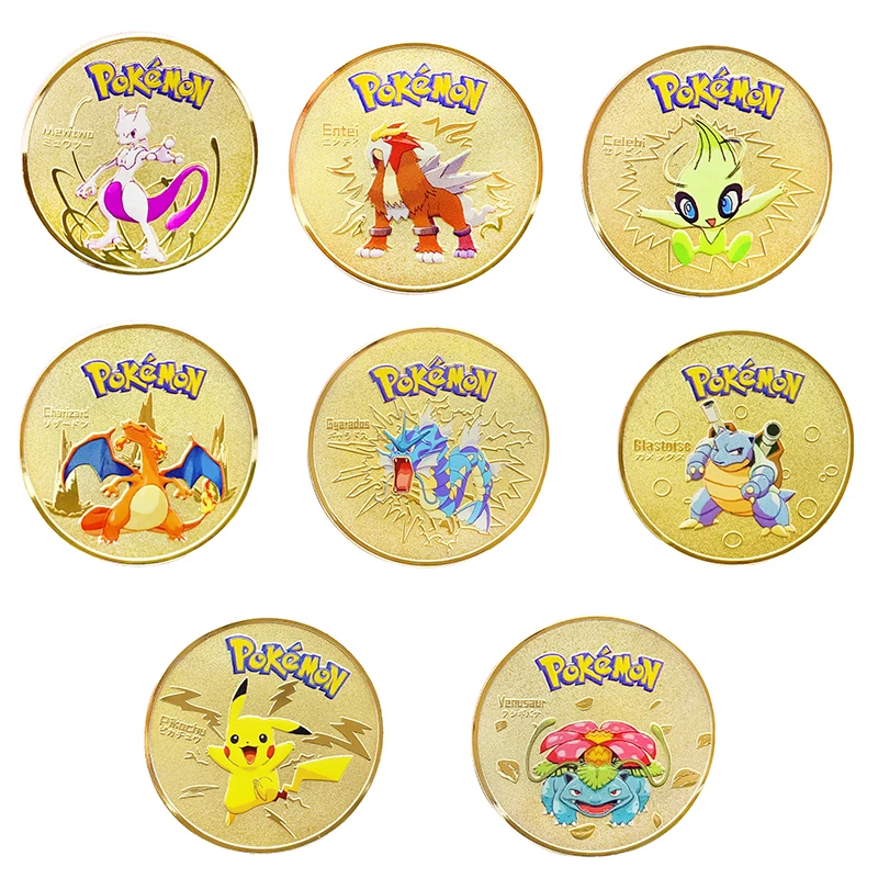4cm Pokemon Commemorative Coin Kawaii Pikachu Charizard VENUSAUR Gold Plated Collection Anime Metal letter card kids boy Gifts
4cm Pokemon Commemorative Coin Kawaii Pikachu Charizard VENUSAUR Gold Plated Collection Anime Metal letter card kids boy Gifts