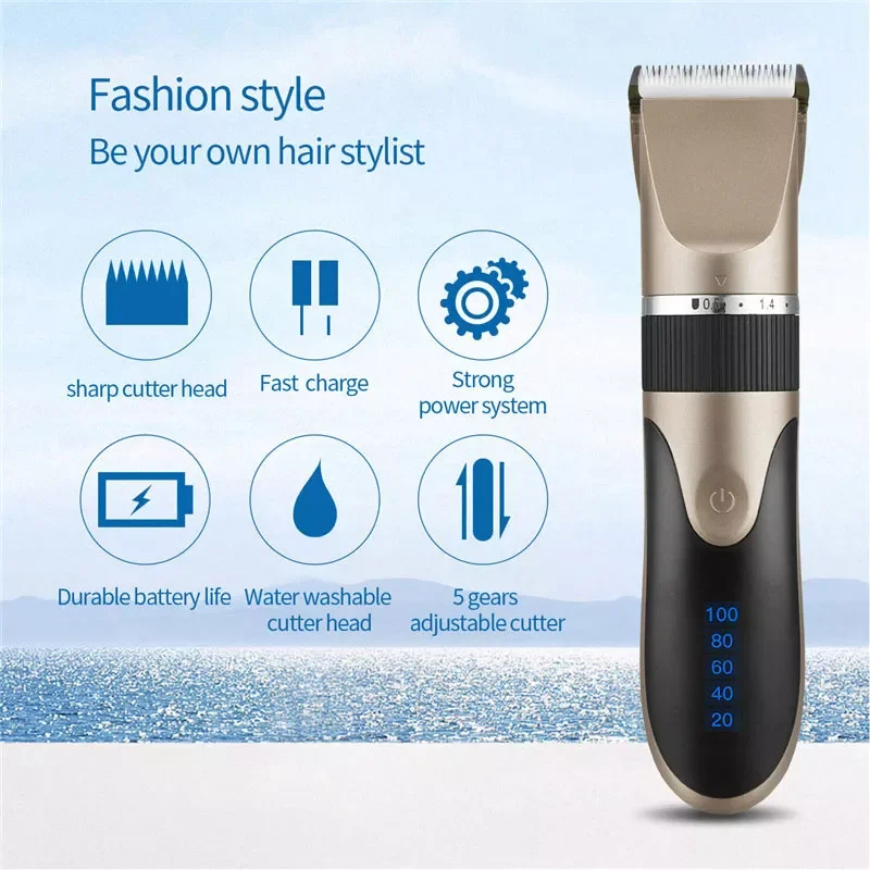 Rechargeable Professional Hair Trimmer Cordless LED Hair Cut Razors Electric Hair Cutting Titanium Ceramic Blade Barber Machine
Rechargeable Professional Hair Trimmer Cordless LED Hair Cut Razors Electric Hair Cutting Titanium Ceramic Blade Barber Machine
