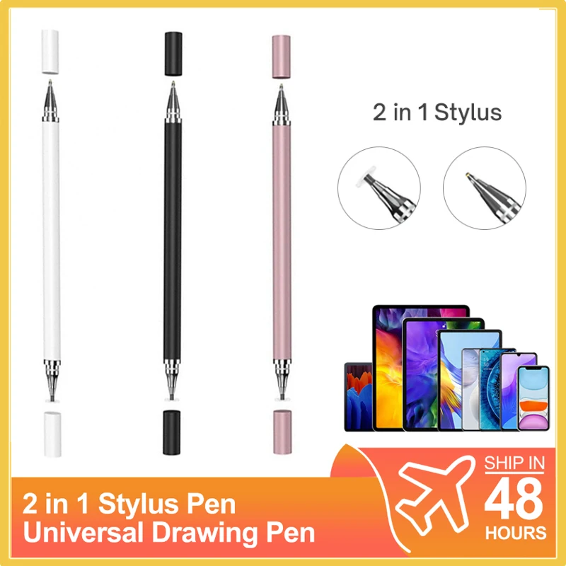 

2 In 1 Stylus Pen for Apple mobile phone screen stylus pen android millet Huawei Painting editing Capacitance pen IPad tablet