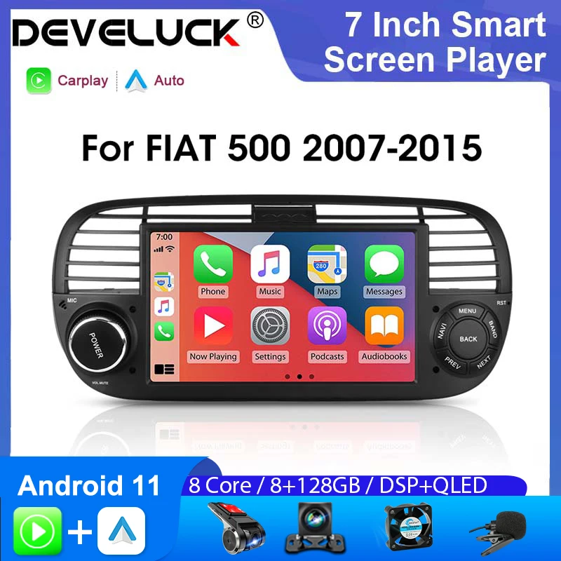 Develuck 7 inch Android 11 Car Radio Multimedia Player for FIAT 500 Abarth 2007-2015 Wireless Stereo GPS Navigation Carplay Auto
Develuck 7 inch Android 11 Car Radio Multimedia Player for FIAT 500 Abarth 2007-2015 Wireless Stereo GPS Navigation Carplay Auto