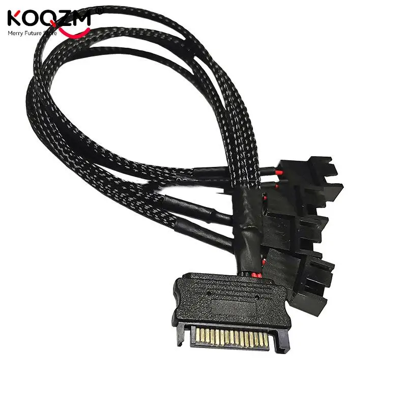 

4-контактный Pwm-кабель для вентилятора, от 1 до 2/3/4/5 Ways Splitter Black Sleeve 27 см, Удлинительный кабель, соединитель, удлинительные кабели PWM