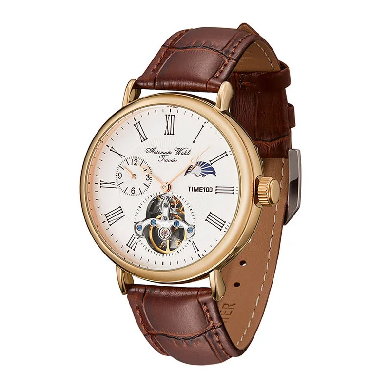 TIME100 2023 new automatic movement Mechanical Men Watches Skeleton dial two place moonphase men's business watch waterproof
TIME100 2023 new automatic movement Mechanical Men Watches Skeleton dial two place moonphase men's business watch waterproof