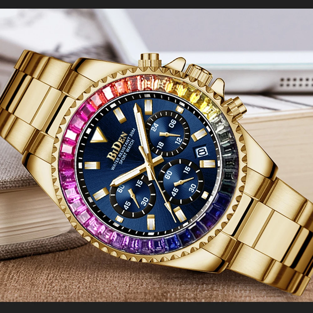 Classic Brand Business Mens Watches Multifunction With Diamond Dial Stainless Steel Watch Chronograph Date Calendar AAA Clocks
Classic Brand Business Mens Watches Multifunction With Diamond Dial Stainless Steel Watch Chronograph Date Calendar AAA Clocks