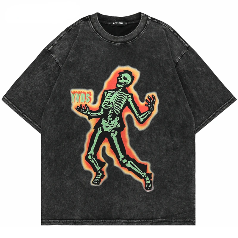 Summer Men Washed Tshirts Hip Hop Skull Skeleton Graphic Print T-Shirts Punk Gothic Streetwear Harajuku Fashion Cotton Tops Tees
Summer Men Washed Tshirts Hip Hop Skull Skeleton Graphic Print T-Shirts Punk Gothic Streetwear Harajuku Fashion Cotton Tops Tees
