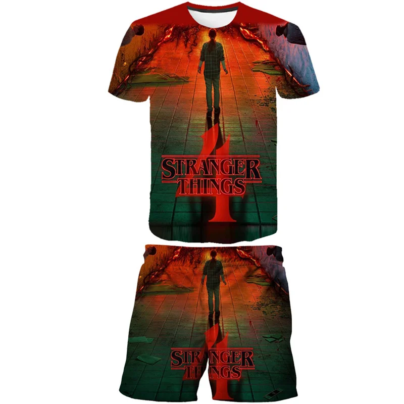 Boys Girls Stranger Things 4 Clothes Sets Summer Short Sleeves Tops+Short Pants 2pcs/Outfit Hellfire Club Cartoon Casual Costume
Boys Girls Stranger Things 4 Clothes Sets Summer Short Sleeves Tops+Short Pants 2pcs/Outfit Hellfire Club Cartoon Casual Costume