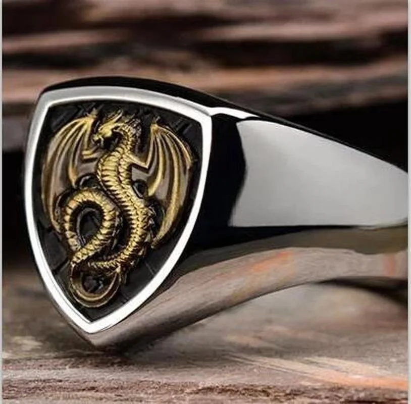 Dragon Shield Fire Carved Ring For Man Women's Punk Gothic Breathing Dragon Ring Jewelry Gold Animal Hip Hop Punk Ring Gift
Dragon Shield Fire Carved Ring For Man Women's Punk Gothic Breathing Dragon Ring Jewelry Gold Animal Hip Hop Punk Ring Gift