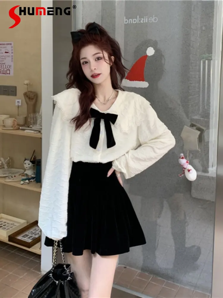 Рубашка женская с длинным рукавом, милая блузка с воротником фонарик, в японском стиле, весна 2023
Рубашка женская с длинным рукавом, милая блузка с воротником фонарик, в японском стиле, весна 2023