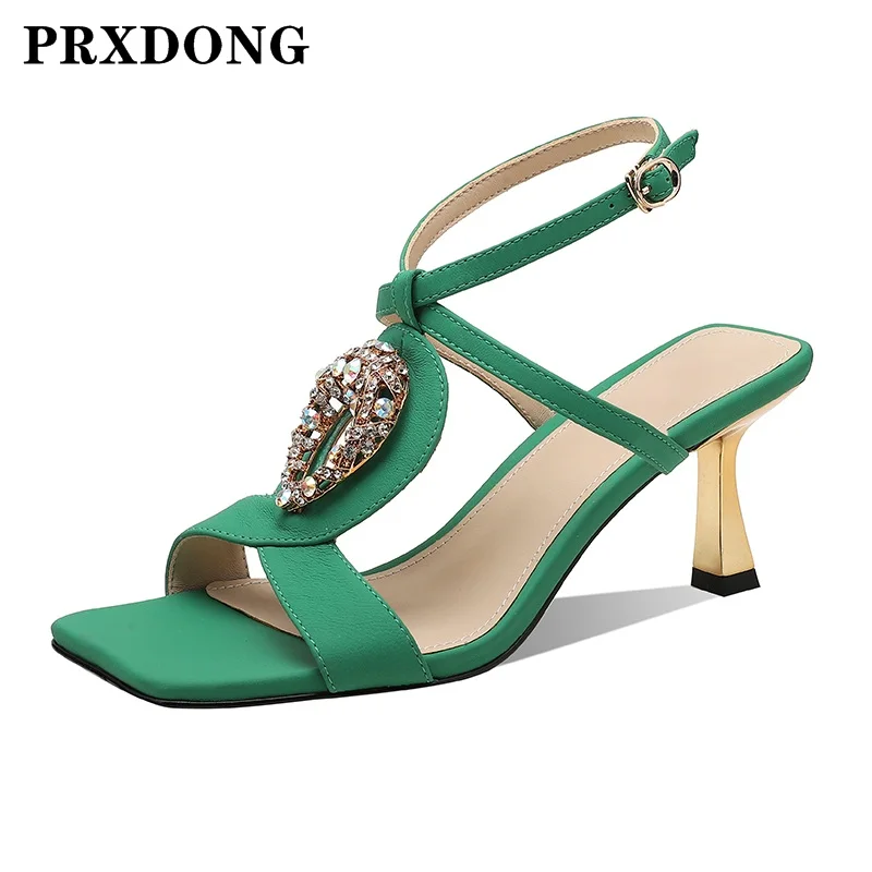 INS New 2022 Sexy Summer Women's Shoes Genuine Leather High Heels Rhinestine Green Beige Dress Party Wedding Lady Shoes Sandals
INS New 2022 Sexy Summer Women's Shoes Genuine Leather High Heels Rhinestine Green Beige Dress Party Wedding Lady Shoes Sandals